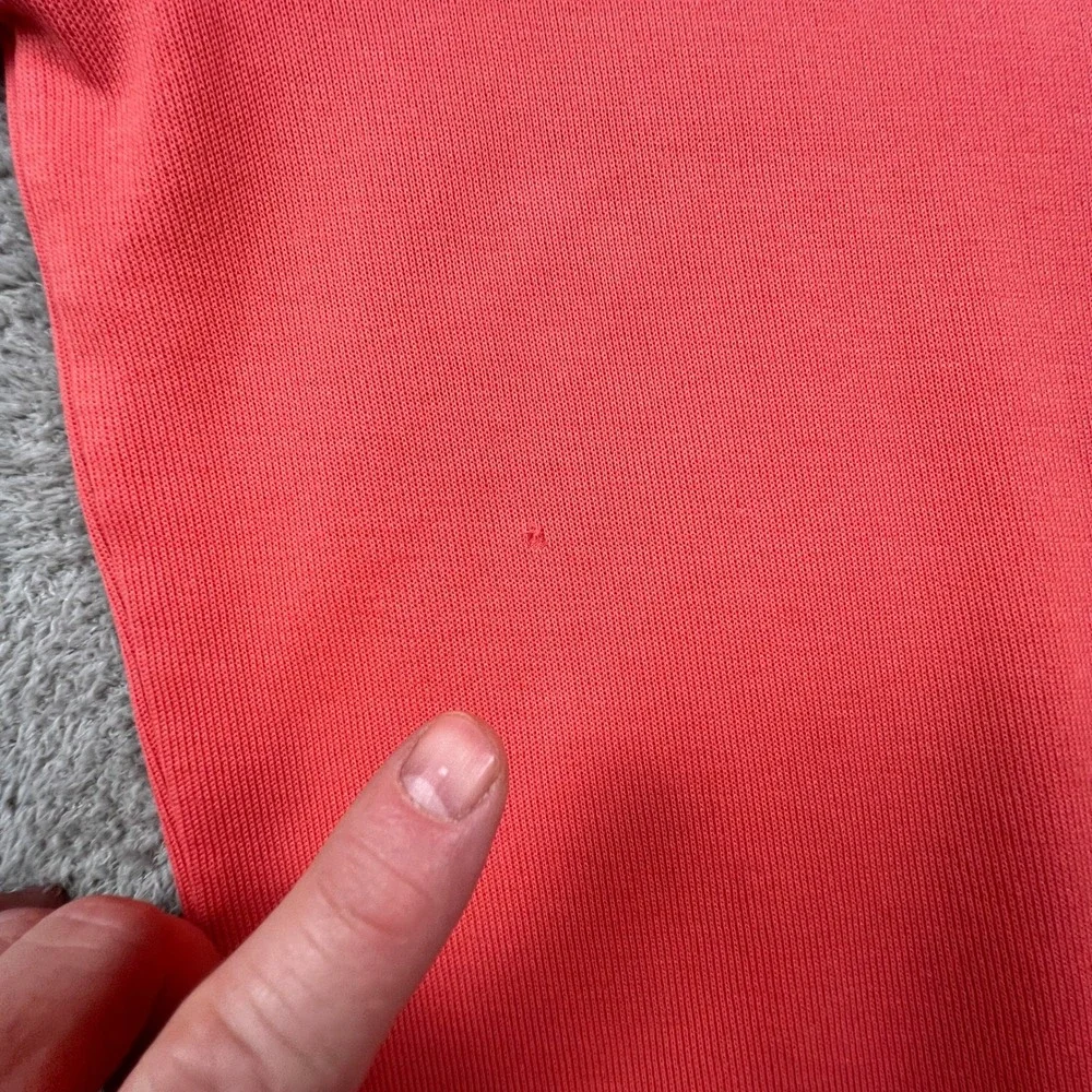 Cutter & Buck Quarter Zip Pullover Womens Large Coral Pima Cotton Ribbed Athlete